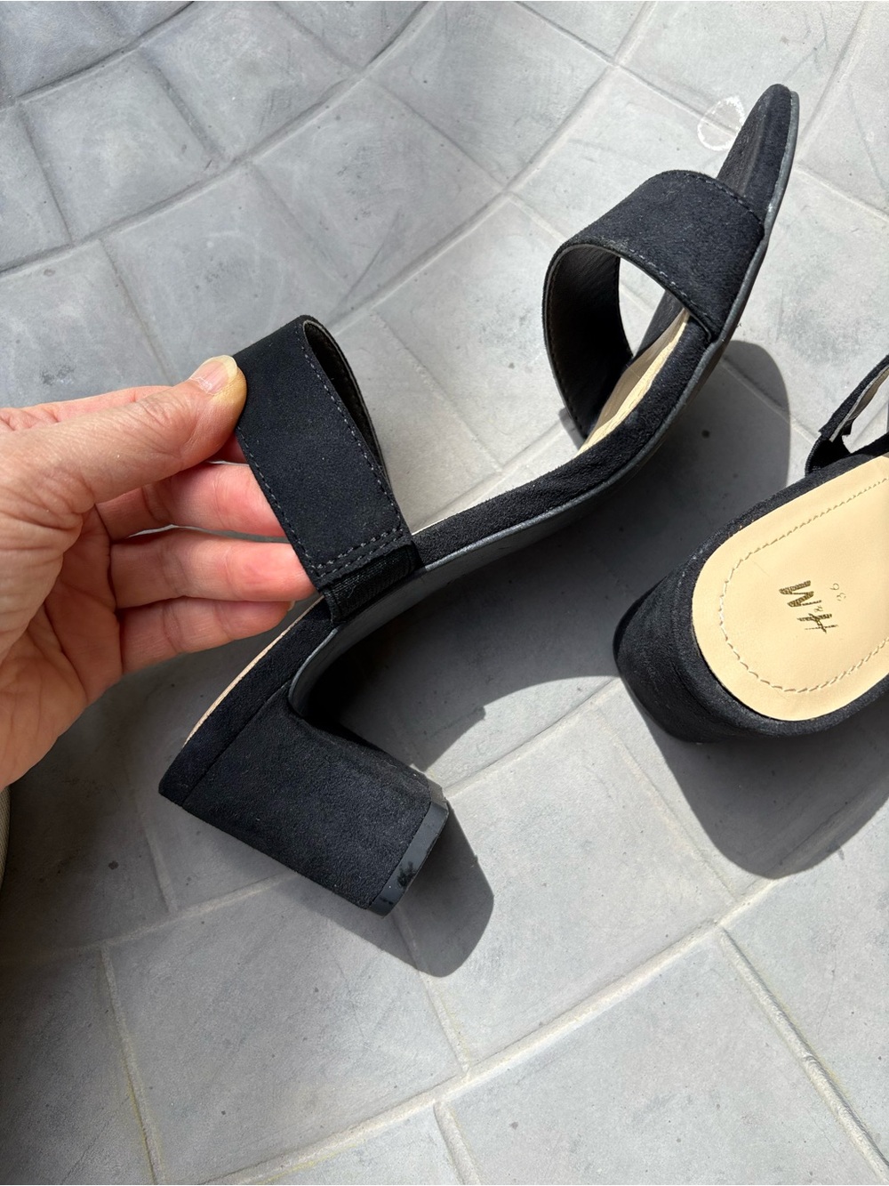 H&M Black Double-Strap Block Heel Sandals - Picture 2 of 6